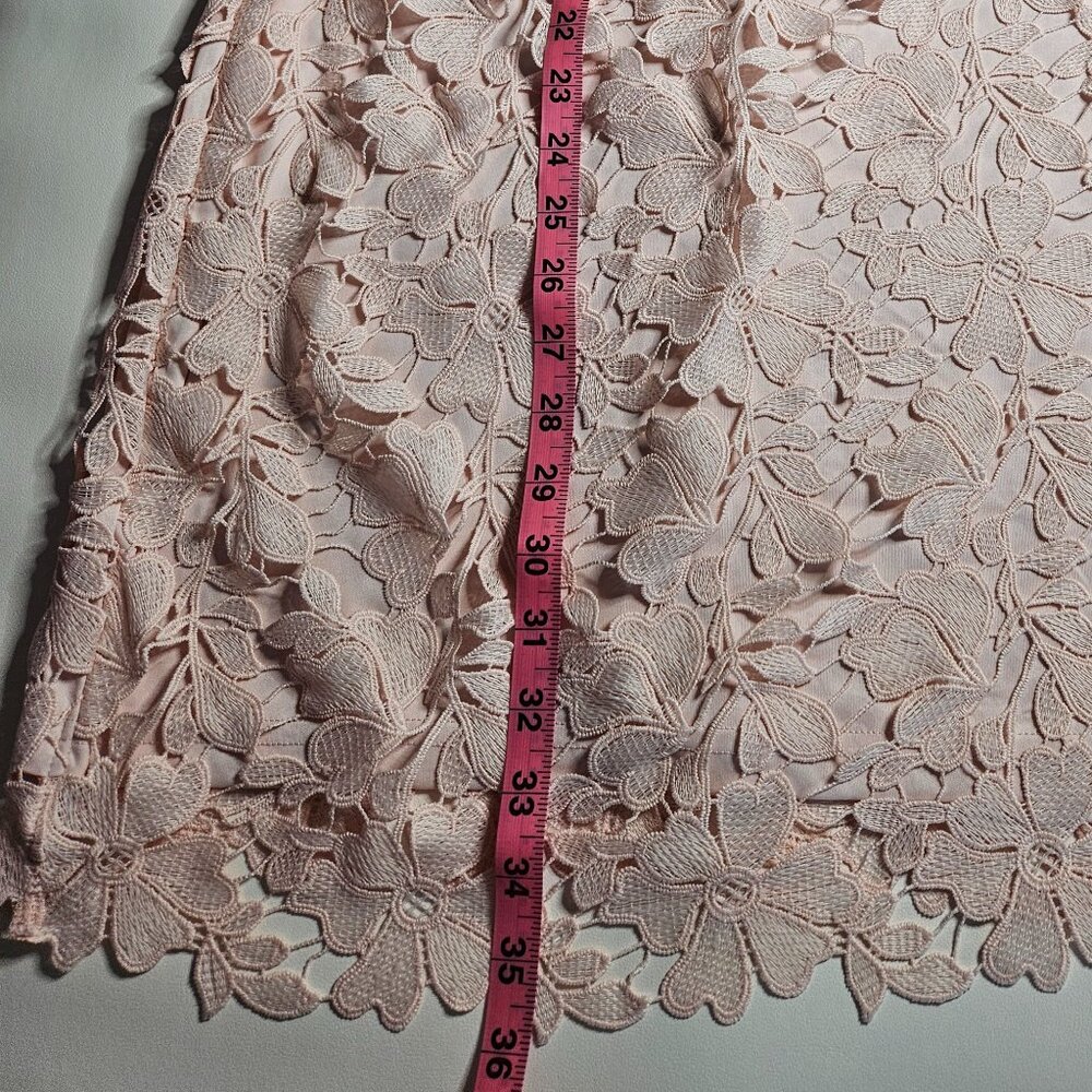 Cottagecore Pastel Pink Mini Scalloped Lace Halter Dress, A New Day™, XS, NWT - Picture 7 of 9